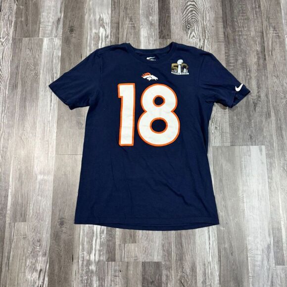 Size S - Nike NFL Denver Broncos #18 Peyton Manning SuperBowl 50 Mens T-shirt - Picture 1 of 3